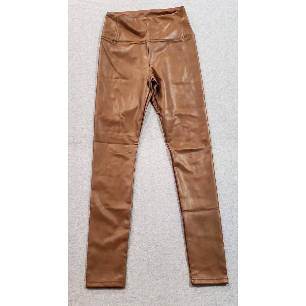 7 for All Mankind Women's Brown Faux Leather Leggings, Size XS